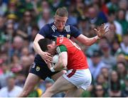 20 May 2023; Conor Loftus of Mayo is tackled by Jason Foley of Kerry during the GAA Football All-Ireland Senior Championship Round 1 match between Kerry and Mayo at Fitzgerald Stadium in Killarney, Kerry. Photo by Piaras Ó Mídheach/Sportsfile