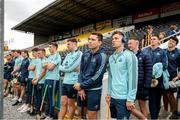 20 May 2023; The Dublin team watch the closing stages of the Leinster club hurling league division 2 final between Slieverue and Galmoy before the Leinster GAA Hurling Senior Championship Round 4 match between Kilkenny and Dublin at UPMC Nowlan Park in Kilkenny. Photo by Michael P Ryan/Sportsfile