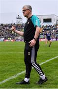 20 May 2023; Mayo manager Kevin McStay celebrates during the closing moments of the GAA Football All-Ireland Senior Championship Round 1 match between Kerry and Mayo at Fitzgerald Stadium in Killarney, Kerry. Photo by Piaras Ó Mídheach/Sportsfile