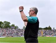 20 May 2023; Mayo manager Kevin McStay celebrates after his side's victory in the GAA Football All-Ireland Senior Championship Round 1 match between Kerry and Mayo at Fitzgerald Stadium in Killarney, Kerry. Photo by Piaras Ó Mídheach/Sportsfile