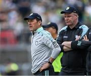 20 May 2023; Kerry manager Jack O'Connor, left, during the GAA Football All-Ireland Senior Championship Round 1 match between Kerry and Mayo at Fitzgerald Stadium in Killarney, Kerry. Photo by Piaras Ó Mídheach/Sportsfile