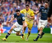 20 May 2023; Hugo Keenan of Leinster in action against Paul Boudehent of La Rochelle during the Heineken Champions Cup Final match between Leinster and La Rochelle at Aviva Stadium in Dublin. Photo by Brendan Moran/Sportsfile
