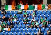 20 May 2023; Republic of Ireland supporters during the UEFA European U17 Championship Final Tournament match between Republic of Ireland and Wales at Pancho Aréna in Felcsút, Hungary. Photo by David Balogh/Sportsfile