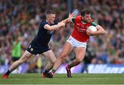 20 May 2023; Aidan O'Shea of Mayo in action against Jason Foley of Kerry during the GAA Football All-Ireland Senior Championship Round 1 match between Kerry and Mayo at Fitzgerald Stadium in Killarney, Kerry. Photo by Piaras Ó Mídheach/Sportsfile