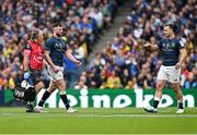 20 May 2023; Robbie Henshaw of Leinster leaves the pitch during the Heineken Champions Cup Final match between Leinster and La Rochelle at Aviva Stadium in Dublin. Photo by Brendan Moran/Sportsfile