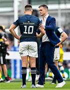 20 May 2023; Jonathan Sexton of Leinster consoles Ross Byrne of Leinster after the Heineken Champions Cup Final match between Leinster and La Rochelle at Aviva Stadium in Dublin. Photo by Ramsey Cardy/Sportsfile