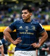 20 May 2023; Michael Ala'alatoa of Leinster after the Heineken Champions Cup Final match between Leinster and La Rochelle at Aviva Stadium in Dublin. Photo by Harry Murphy/Sportsfile