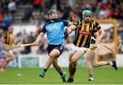 20 May 2023; Tommy Walsh of Kilkenny in action against Séan Currie of Dublin during the Leinster GAA Hurling Senior Championship Round 4 match between Kilkenny and Dublin at UPMC Nowlan Park in Kilkenny. Photo by Michael P Ryan/Sportsfile