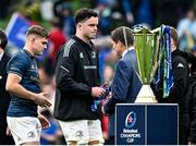 20 May 2023; James Ryan of Leinster walks past the trophy after the Heineken Champions Cup Final match between Leinster and La Rochelle at Aviva Stadium in Dublin. Photo by Ramsey Cardy/Sportsfile