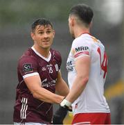 20 May 2023; Shane Walsh of Galway shakes hands with Matthew Donnelly of Tyrone after the game the GAA Football All-Ireland Senior Championship Round 1 match between Galway and Tyrone at Pearse Stadium in Galway. Photo by Ray Ryan/Sportsfile