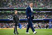 20 May 2023; Jonathan Sexton of Leinster and his son Luca after the Heineken Champions Cup Final match between Leinster and La Rochelle at Aviva Stadium in Dublin. Photo by Harry Murphy/Sportsfile