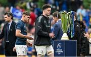 20 May 2023; James Ryan, right, and Garry Ringrose of Leinster after the Heineken Champions Cup Final match between Leinster and La Rochelle at Aviva Stadium in Dublin. Photo by Ramsey Cardy/Sportsfile