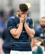 20 May 2023; Ross Byrne of Leinster dejected after the Heineken Champions Cup Final match between Leinster and La Rochelle at Aviva Stadium in Dublin. Photo by Ramsey Cardy/Sportsfile