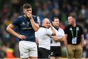 20 May 2023; A dejeced Ross Byrne of Leinster after the Heineken Champions Cup Final match between Leinster and La Rochelle at Aviva Stadium in Dublin. Photo by Harry Murphy/Sportsfile