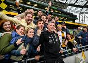 20 May 2023; La Rochelle head coach Ronan O'Gara celebrates with supporters after the Heineken Champions Cup Final match between Leinster and La Rochelle at Aviva Stadium in Dublin. Photo by Brendan Moran/Sportsfile