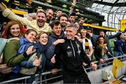 20 May 2023; La Rochelle head coach Ronan O'Gara celebrates with supporters after the Heineken Champions Cup Final match between Leinster and La Rochelle at Aviva Stadium in Dublin. Photo by Brendan Moran/Sportsfile