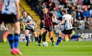 20 May 2023; Sarah Rowe of Bohemians in action against Laurie Ryan of Athlone Town, right, during the SSE Airtricity Women's Premier Division match between Bohemians and Athlone Town at Dalymount Park in Dublin. Photo by Seb Daly/Sportsfile