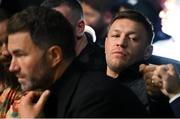 20 May 2023; UFC fighter Conor McGregor, right, and promoter Eddie Hearn ahead of the undisputed super lightweight championship fight between Katie Taylor and Chantelle Cameron at the 3Arena in Dublin. Photo by Stephen McCarthy/Sportsfile