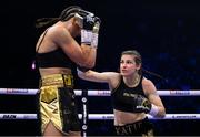 20 May 2023; Katie Taylor, right, and Chantelle Cameron during their undisputed super lightweight championship fight at the 3Arena in Dublin. Photo by Stephen McCarthy/Sportsfile