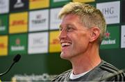 20 May 2023; La Rochelle head coach Ronan O'Gara during the post match media conference after the Heineken Champions Cup Final match between Leinster and La Rochelle at Aviva Stadium in Dublin. Photo by Brendan Moran/Sportsfile
