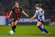 20 May 2023; Sarah Rowe of Bohemians in action against Laurie Ryan of Athlone Town during the SSE Airtricity Women's Premier Division match between Bohemians and Athlone Town at Dalymount Park in Dublin. Photo by Seb Daly/Sportsfile