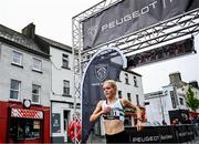 21 May 2023; Courtney McGuire of Clonmel AC, Tipperary, crosses the line to win the women's race during the Ashling Murphy 4 Miler, part of the Peugeot Race Series, in Tullamore, Offaly. Photo by Harry Murphy/Sportsfile