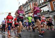 21 May 2023; Connie Leech, left, and Lorna Minnock of Naomh Mhuire AC, Offaly, during the Ashling Murphy 4 Miler, part of the Peugeot Race Series, in Tullamore, Offaly. Photo by Harry Murphy/Sportsfile