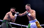 20 May 2023; Paddy Donovan, right, and Sam O'Maison during their welterweight bout at the 3Arena in Dublin. Photo by Stephen McCarthy/Sportsfile