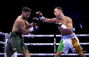 20 May 2023; Paddy Donovan, right, and Sam O'Maison during their welterweight bout at the 3Arena in Dublin. Photo by Stephen McCarthy/Sportsfile