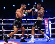 20 May 2023; Caoimhin Agyarko, left, and Grant Dennis during their middlewieght bout at the 3Arena in Dublin. Photo by Stephen McCarthy/Sportsfile