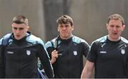 20 May 2023; Kerry footballer David Clifford, centre, arrives alongside teammates Seán O'Shea, left, and Tadhg Morley before the GAA Football All-Ireland Senior Championship Round 1 match between Kerry and Mayo at Fitzgerald Stadium in Killarney, Kerry. Photo by Piaras Ó Mídheach/Sportsfile