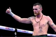 20 May 2023; Dennis Hogan after his IBO world super-welterweight title fight James Metcalf at the 3Arena in Dublin. Photo by Stephen McCarthy/Sportsfile