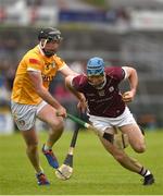 21 May 2023; Conor Whelan of Galway in action against Ryan McGarry of Antrim during the Leinster GAA Hurling Senior Championship Round 4 match between Galway and Antrim at Pearse Stadium in Galway. Photo by Tom Beary/Sportsfile