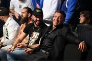 20 May 2023; UFC fighter Conor McGregor, right, and Gerry Byrne in attendance at the undisputed super lightweight championship fight between Katie Taylor and Chantelle Cameron at the 3Arena in Dublin. Photo by Stephen McCarthy/Sportsfile