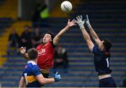 21 May 2023; Ryan Johnston of Down in action against Tipperary goalkeeper Michael O'Reilly during the Tailteann Cup Group 2 Round 2 match between Tipperary and Down at FBD Semple Stadium in Thurles, Tipperary. Photo by Brendan Moran/Sportsfile