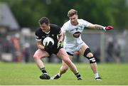 21 May 2023; Finnian Cawley of Sligo in action against Kevin O'Callaghan of Kildare during the GAA Football All-Ireland Senior Championship Round 1 match between Sligo and Kildare at Markievicz Park in Sligo. Photo by Ramsey Cardy/Sportsfile
