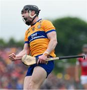 21 May 2023; Tony Kelly of Clare celebrates a 31st minute point  during the Munster GAA Hurling Senior Championship Round 4 match between Clare and Cork at Cusack Park in Ennis, Clare. Photo by Ray McManus/Sportsfile