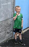 21 May 2023; Fionn Fitzgerald, age 6, from Galbally welcomes the Limerick team bus outside the ground before the Munster GAA Hurling Senior Championship Round 4 match between Tipperary and Limerick at FBD Semple Stadium in Thurles, Tipperary. Photo by Piaras Ó Mídheach/Sportsfile