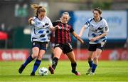 20 May 2023; Fiona Donnelly of Bohemians in action against Muireann Devaney, left, and Roisin Molloy of Athlone Town during the SSE Airtricity Women's Premier Division match between Bohemians and Athlone Town at Dalymount Park in Dublin. Photo by Seb Daly/Sportsfile