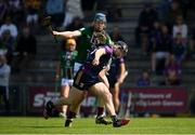 21 May 2023; Mikie Dwyer of Wexford in action against Tommy Doyle of Westmeath during the Leinster GAA Hurling Senior Championship Round 4 match between Wexford and Westmeath at Chadwicks Wexford Park in Wexford. Photo by Daire Brennan/Sportsfile
