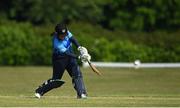 21 May 2023; Typhoons batter Mary Waldron during the Evoke Super Series match between Dragons and Typhoons at Oak Hill Cricket Club in Kilbride, Wicklow. Photo by Seb Daly/Sportsfile