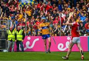 21 May 2023; Diarmuid Ryan of Clare, who scored the winning point, celebrates at the final whistle at the Munster GAA Hurling Senior Championship Round 4 match between Clare and Cork at Cusack Park in Ennis, Clare. Photo by Ray McManus/Sportsfile
