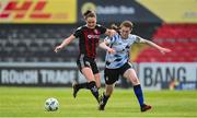 20 May 2023; Katie Lovely of Bohemians in action against Gillian Keenan of Athlone Town during the SSE Airtricity Women's Premier Division match between Bohemians and Athlone Town at Dalymount Park in Dublin. Photo by Seb Daly/Sportsfile