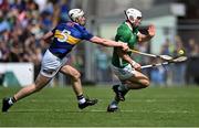 21 May 2023; Aaron Gillane of Limerick in action against Eoghan Connolly of Tipperary during the Munster GAA Hurling Senior Championship Round 4 match between Tipperary and Limerick at FBD Semple Stadium in Thurles, Tipperary. Photo by Piaras Ó Mídheach/Sportsfile