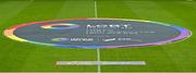 20 May 2023; The LGBT Ireland centre circle banner before the SSE Airtricity Women's Premier Division match between Bohemians and Athlone Town at Dalymount Park in Dublin. Photo by Seb Daly/Sportsfile