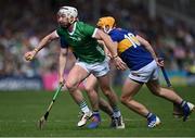 21 May 2023; Cian Lynch of Limerick in action against Conor Stakelum of Tipperary during the Munster GAA Hurling Senior Championship Round 4 match between Tipperary and Limerick at FBD Semple Stadium in Thurles, Tipperary. Photo by Piaras Ó Mídheach/Sportsfile