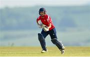 21 May 2023; Dragons batter Amy Hunter during the Evoke Super Series match between Dragons and Typhoons at Oak Hill Cricket Club in Kilbride, Wicklow. Photo by Seb Daly/Sportsfile