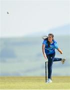 21 May 2023; Typhoons bowler Georgia Atkinson during the Evoke Super Series match between Dragons and Typhoons at Oak Hill Cricket Club in Kilbride, Wicklow. Photo by Seb Daly/Sportsfile