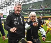 20 May 2023; La Rochelle head coach Ronan O'Gara with his mum Joan after the Heineken Champions Cup Final match between Leinster and La Rochelle at Aviva Stadium in Dublin.  Photo by Harry Murphy/Sportsfile