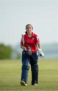 21 May 2023; Dragons batter Leah Paul during the Evoke Super Series match between Dragons and Typhoons at Oak Hill Cricket Club in Kilbride, Wicklow. Photo by Seb Daly/Sportsfile